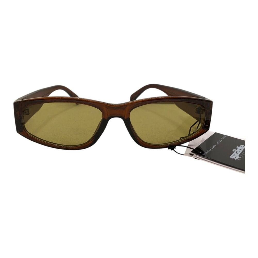 SZADE NIB Melba Sustainable On Trend Squared Off New Spice/Caper Sunglasses - Picture 4 of 14